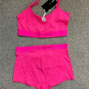 Fashion Nova Hot Pink Sports Bra Set